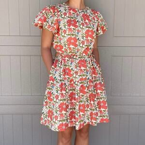 Talulah Floral Cut Out Puff Sleeve Mini Dress Cotton Sz S